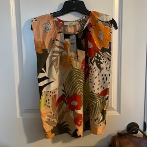 NWT loft petite xs floral print top